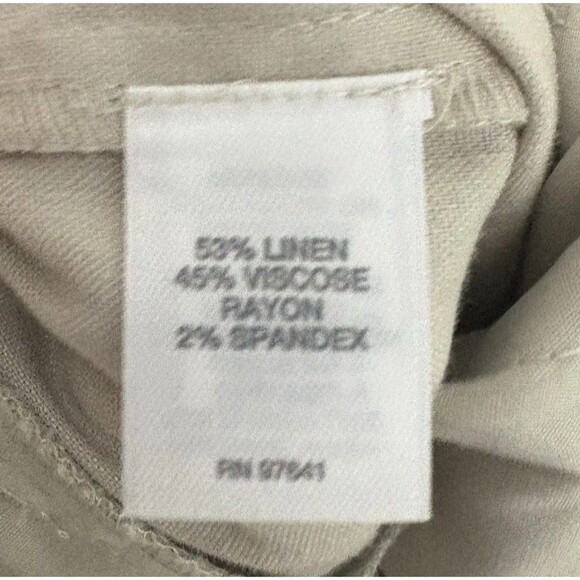 J. JILL Linen Stretch Wide Leg Pants Flat Front Pull On Beige Tan Petite PXL - Picture 5 of 6